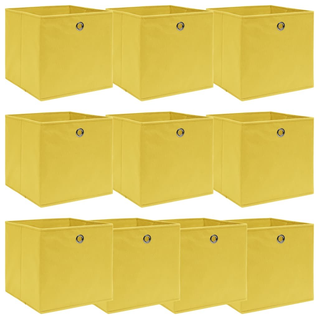 Aufbewahrungsboxen 10 Stk. Gelb 32×32×32 cm Stoff kaufen