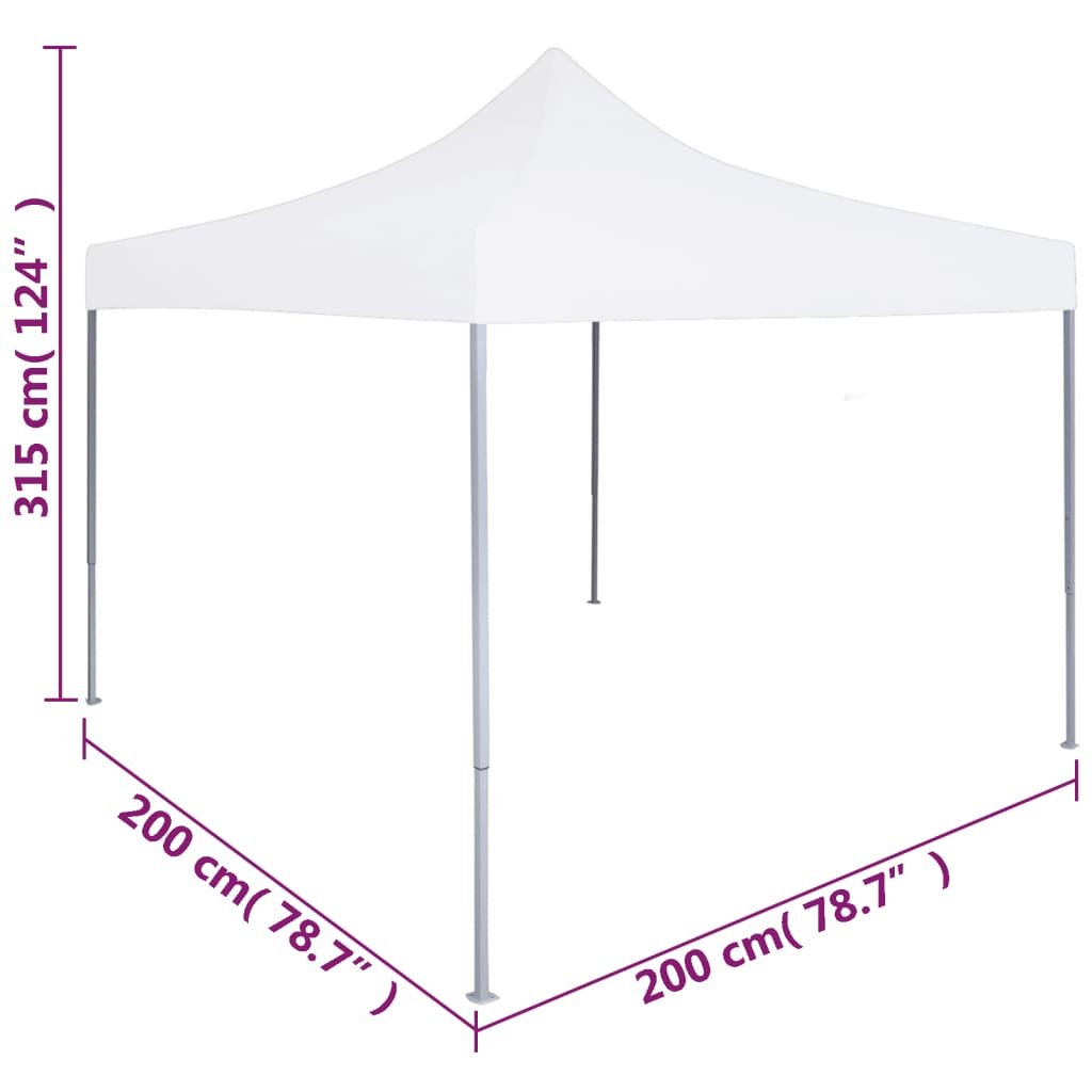 Tente de réception avec 4 parois latérales en maille 2x2m Blanc