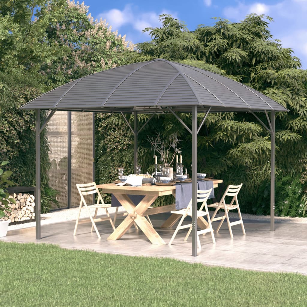 Chapiteau tente de jardin avec rideaux Hexagonal 360 x 265 cm